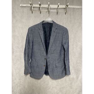 J Crew Blazer Men‎ 40R Blue Cotton Thompson Chambray Career Coat Jacket Luxury